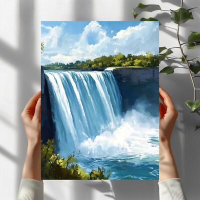Niagarafälle Illustration Premium Poster Schöne Wanddeko Dekoration in 40X30 cm