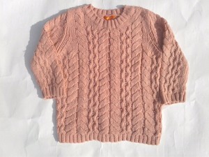 blush cable knit sweater