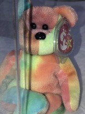 TY BEANIE BABY 1993 GARCIA BEAR RAINBOW 4TH GEN HANG 3RD GEN TUSH TAG PVC AUTH