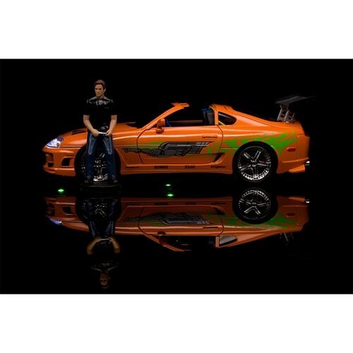 ミニカー FAST&FURIOUS JADATOYS 1/18 LED SUPRA 1/18 Jada 1995 Toyota Supra (Orange Metallic) with Lights
