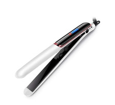 Flat Iron Hair Straightener and Curler, 2-In-1 Ceramic Styling Tool White 