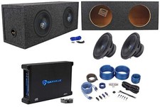 2 Rockville K5 W10K5S4 10" 1200w Subwoofers Sealed Sub Box Mono Amplifier Wires