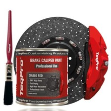 Brake Caliper Enamel Paint Kit 240°C High Temp Paint GLOSS RED  250ml + Brush