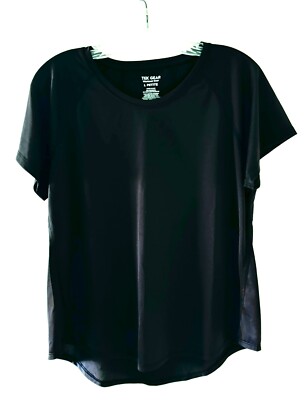 Tek Gear Workout Gear Polyester Round-Neck Short-Sleeve Black Tee LP