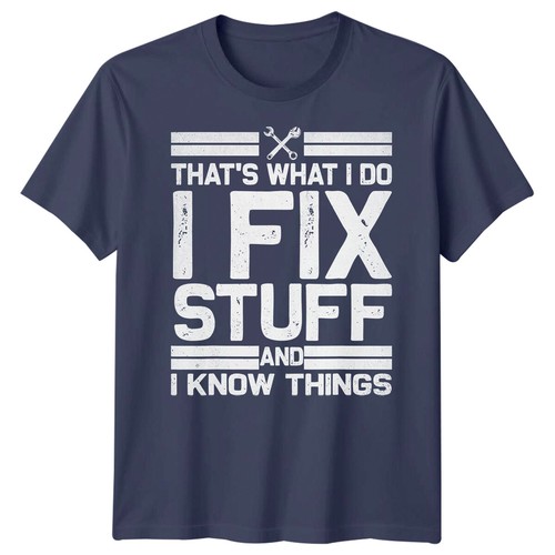 Herren T-Shirt Fix Stuff lustig Vatertag Tee Bester Vater aller Zeiten Papa Leben Papa #FD - Bild 19 von 34