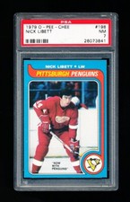 1979 OPC HOCKEY 198 NICK LIBETT PSA 7 NEAR MINT PENGUINS / RED WINGS