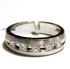 New 14k white gold princess 1.04ct diamond SI2 H wedding band ring mens 10.25 — photo 2