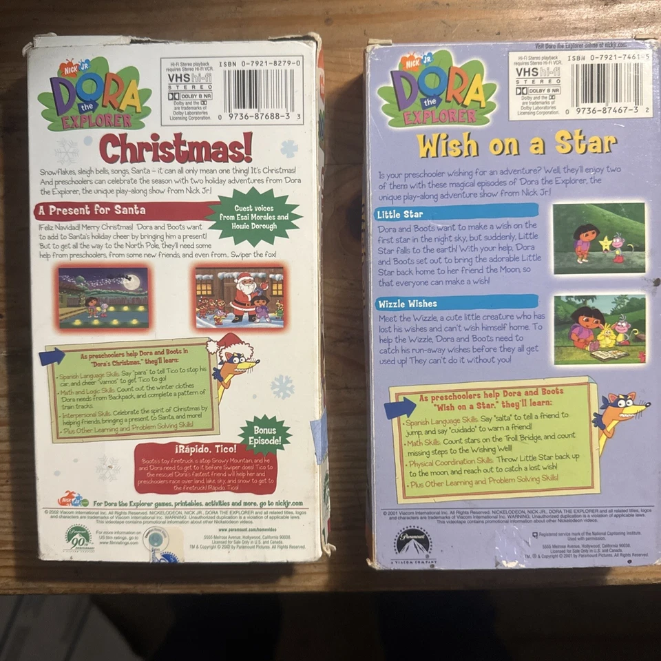Dora The Explorer VHS Tape Set Of 2 From 2001-02 Used Condition - Image 2 of 4