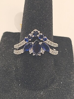 RBP8154 - Fit for a Queen - Lab Created Sapphire on Rhodium Plating - Size 7