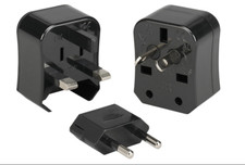 Kanex INTADPBLK Travel Bud 3-in-1 International AC Adapter 100V-240V 50-60Hz
