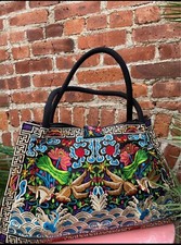 Multi Color Embroidered PU Tote