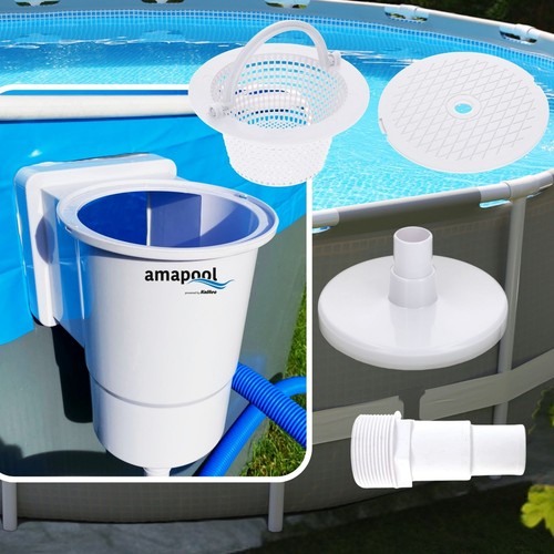Amapool Pool Einbauskimmer Skimmer komplett Set inkl Einlaufdüse Korb Poolklappe - Bild 2 von 9