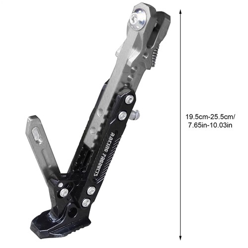 Universal Adjustable Aluminum Alloy Motorcycle Side Stands Kickstand Silver - Picture 6 of 6