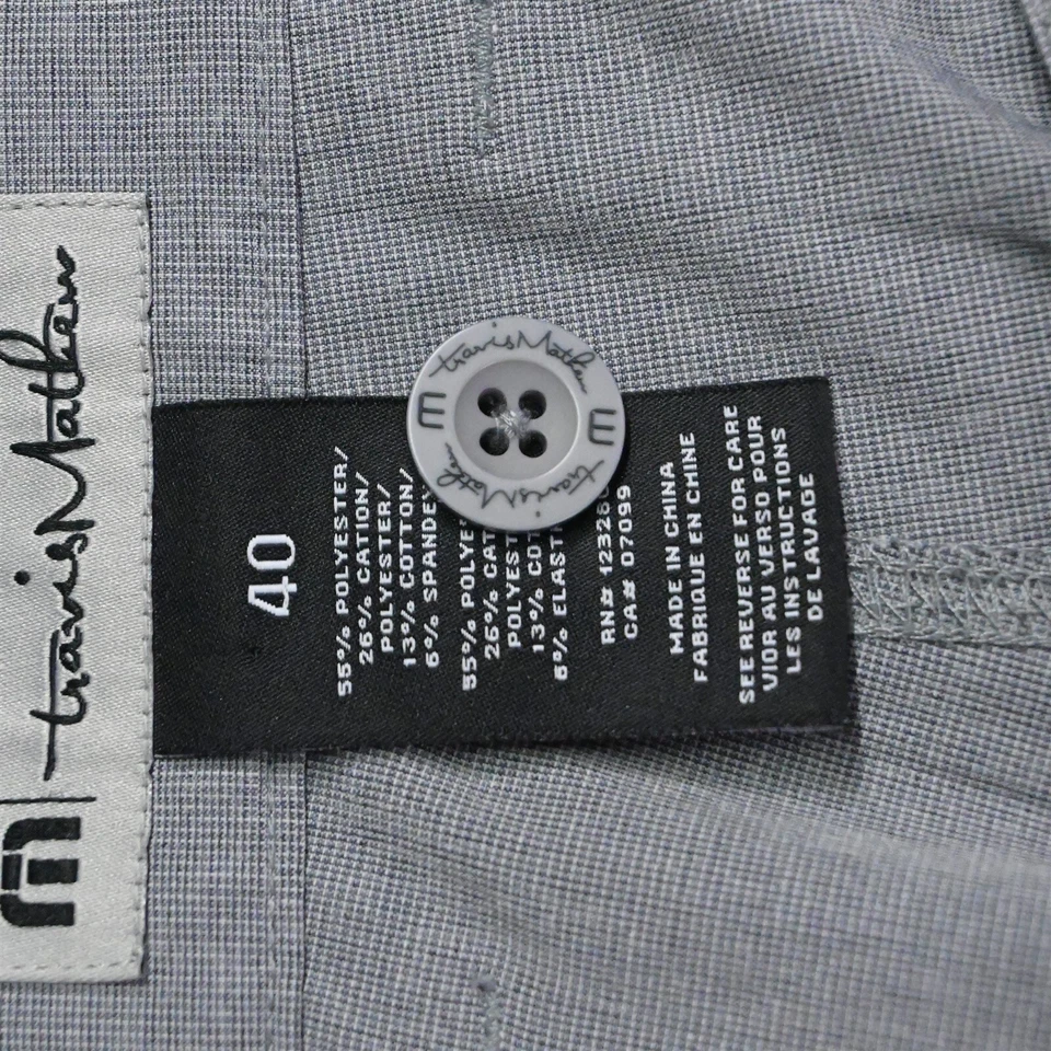 Travis Mathew 40 x 10" Light Gray Woven Beck Tech Stretch Golf Shorts - Image 4 of 4