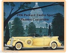 1936 BIG Vintage Packard Twelve Sport Phaeton Convertible Refrigerator Magnet