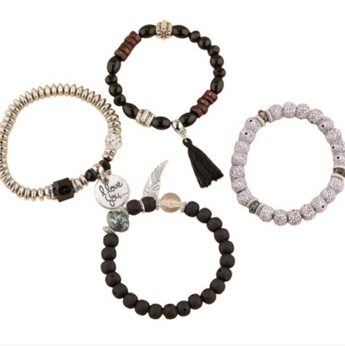 4pcs/set Fashion Crystal Stone Beads Chain Bracelet Set for Women I Love You - Picture 2 of 4