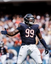 Gervon Dexter Sr. on Field Gesturing Chicago Bears 8x10 NFL Football Photo