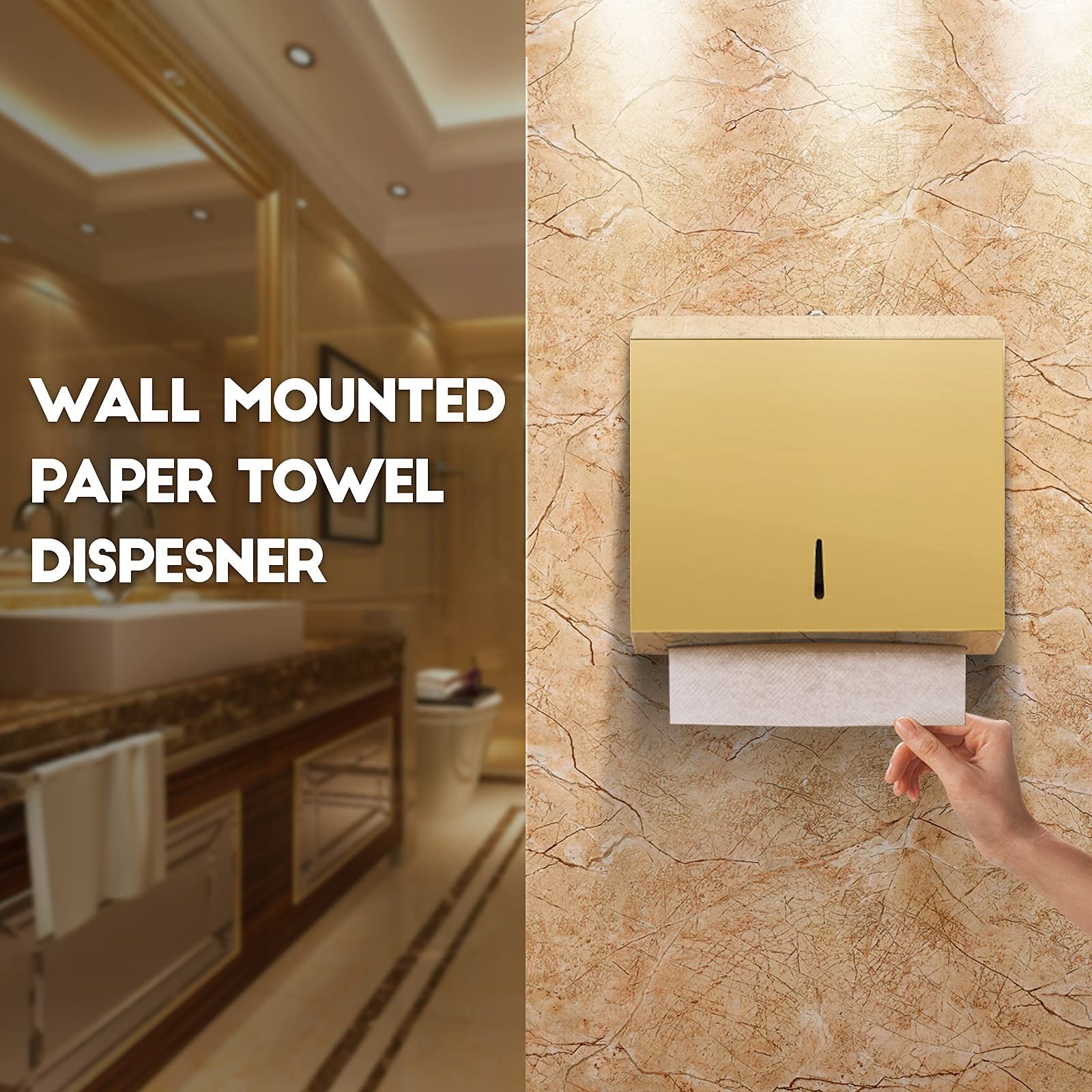 Paper Towel Dispenser Wall Mount Commercial, C Fold Multifold Hand Paper Towe...