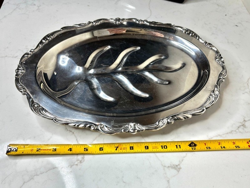 Vintage Towle Footed Meat-Serving Platter - Silver-Plated