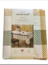 Fall Plaid Vinyl Tablecloth 60  x 84  NEW