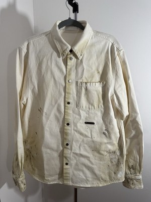 Helmut Lang Men's Ecru Painter LS Overshirt Size S 38 NWT MSRP 595$ 