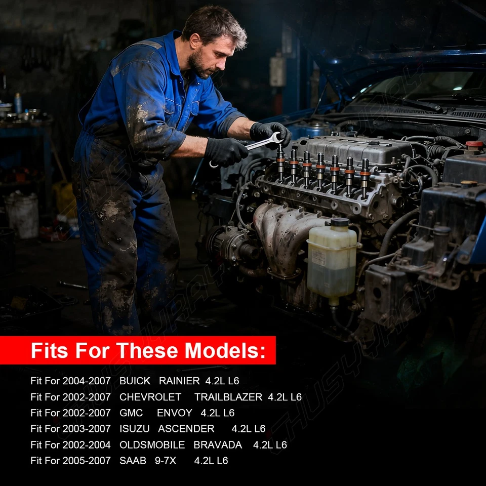 Комплект из 6 топливных форсунок для Hummer H3 3,5 л 3,7 л I5 2006-2007 12569565 с 4 отверстиями - Изображение 3 из 4