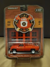 1986 CHEVROLET C20 PICKUP LAWRENCEBURG FIRE DEPT INDIANA 1/64 GREENLIGHT 67010 A