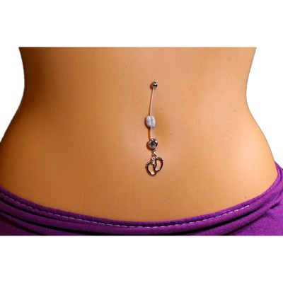 Bauchnabelpiercing Set 5-teilig - Gold Chirurgenstahl 14G 10mm/12mm