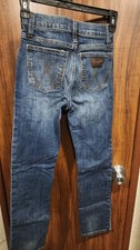 Wrangler Retro Boys 10 Slim Distressed Straight Leg Jean Western Rodeo Denim
