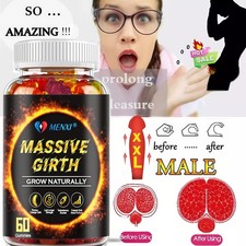  1 BEST-MALE ENLARGER THICKER LONGER BIGGER 4" GROWTH ENLARGEMENT 60 GUMMIES