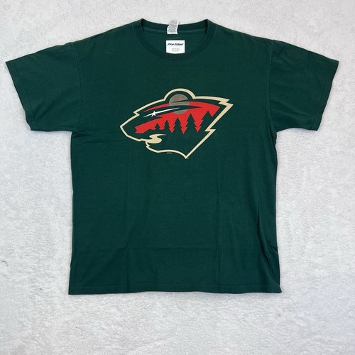 Minnesota Wild Mens Shirt Large Green Zach Parise #11 Jersey NHL Hockey Tee Top