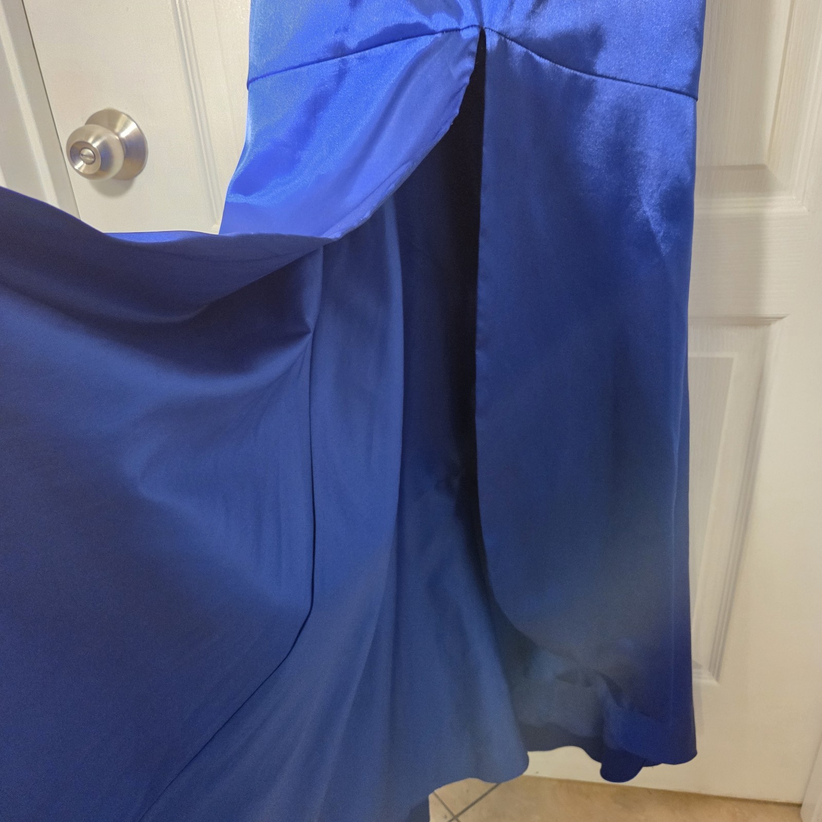 DAVE & and JOHNNY blue rhinestone maxi dress women's size 0/0 00 (check descrip) image 4