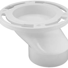 7 In. O.D. PVC Offset Closet Toilet Flange Less Knockout, Fits over 3 In. or i