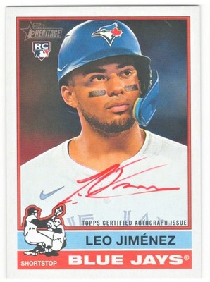 2025 TOPPS HERITAGE HIGH LEO JIMENEZ REAL ONE AUTO RED #/76