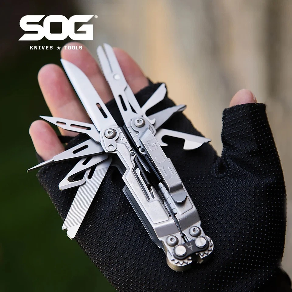 SOG 18-in-1 Multitool Klappzange – Mini EDC-Werkzeug mit Schere & Tasche, Campin - Bild 2 von 4