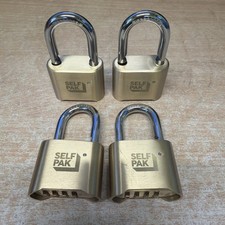 4 X Used Combination Padlock 4 digit Heavy Duty Lock Solid Brass 50mm 