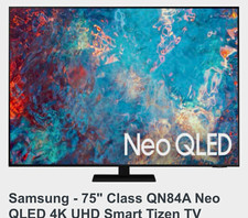 Samsung QN75QN84A 75in Neo QLED 2160p 4K Smart TV Wall Mountable Voice
