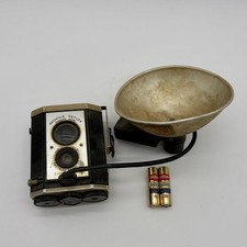 Vintage Kodak Brownie Reflex Synchro Model Camera W Flash Unit For 127 Film