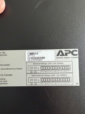 APC AP7721 230V 10A Rack Transfer Switch(No Power Cable or Rack Mount Brackets)