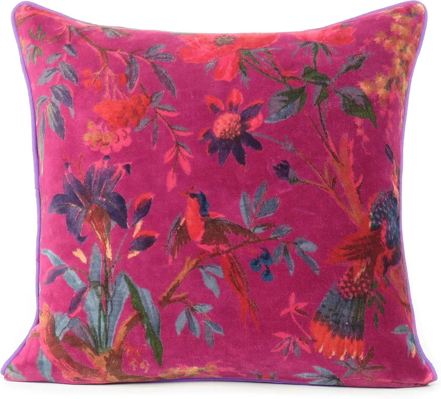 Hand Printed Velvet Cushion Cover | Luxury Decorative Pillow Case Sofa Bed Throw