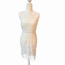 Lulus Women’s Medium Kenna Ivory White Crochet Lace Bodycon Dress