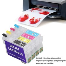 Ink Cartridges Compatible Refill 4 Colors With Permanent Chip For Inkjet Printer