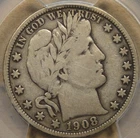 1908 Barber Half Dollar 50c PCGS Certified F12