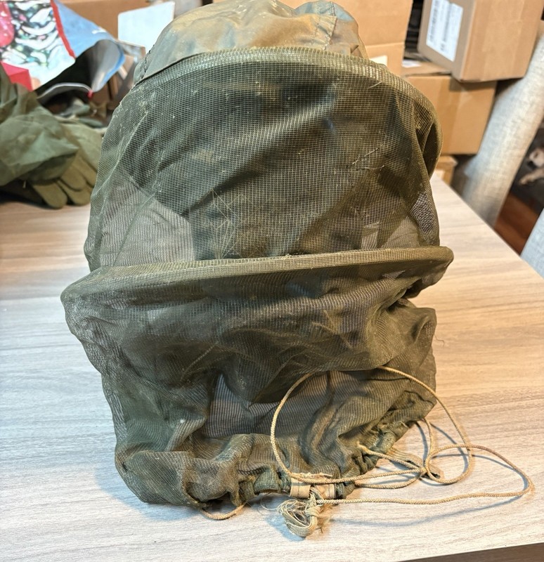 U.S. Military Surplus Mosquito Head Net Olive Drab Used Nylon Metal Wire Frame