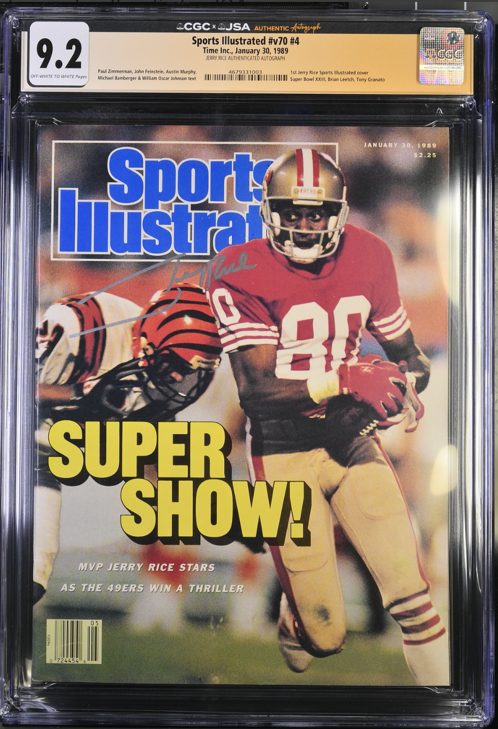 1989 Sports Illustrated NEWSSTAND Jerry Rice Auto First Rook