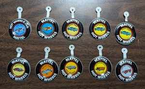 97 Vintage Mattel Hot Wheels Club Tags Buttons Redline Era Collection (J)