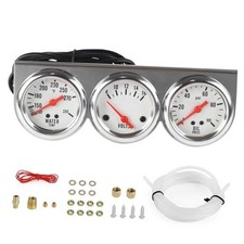 2" 52 mm 3 in1 Car Meter Triple Gauge Kit Water Temperature Gauge Oil Pressure