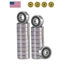 20 Pcs 608 2RS Ball Bearings Bearing Steel and Double Rubber Sealed Miniatu...