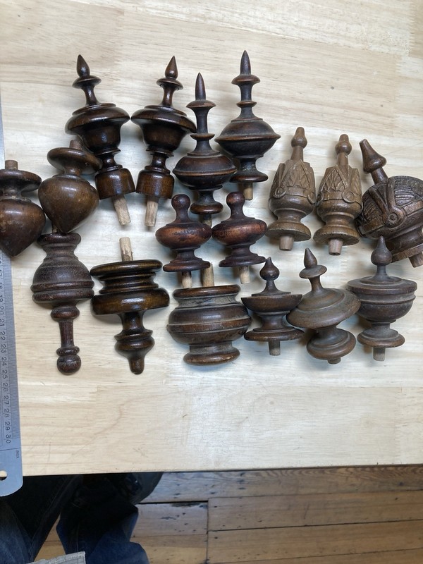 Lot Of Antique Finials Clock - Vienna - Gustav Becker Various Woods
