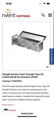 Hoffman Nvent F66W48ss Wire Way Trough Stainless steel 